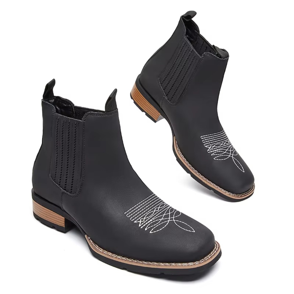 Ethnic Fashion In - Men's Wide Toe Cowboy Boots Slip