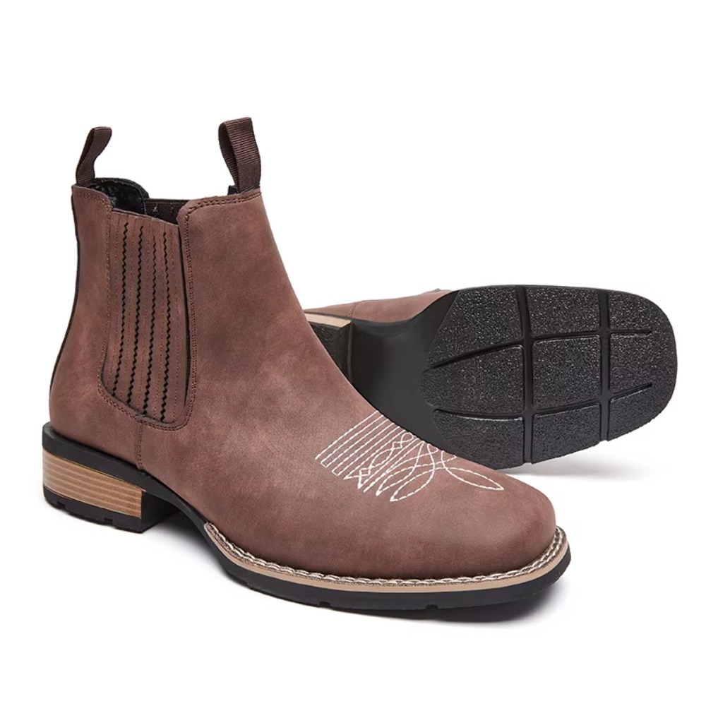 Men's Wide Toe Cowboy Boots Sl - Ethnic Fashion In ulasan dan harga