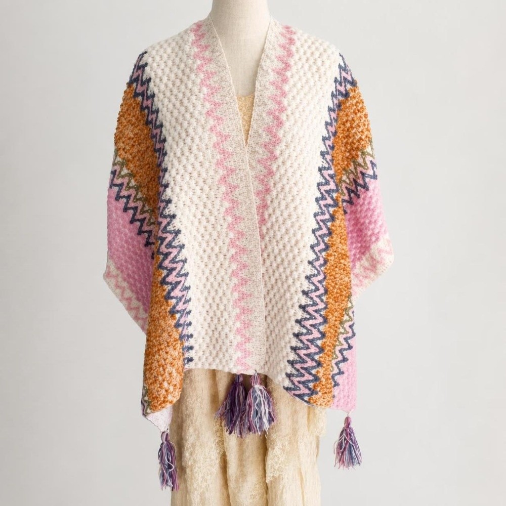 Retro Striped Pattern Knit Pon - Ethnic Fashion Wear For Women ulasan dan harga