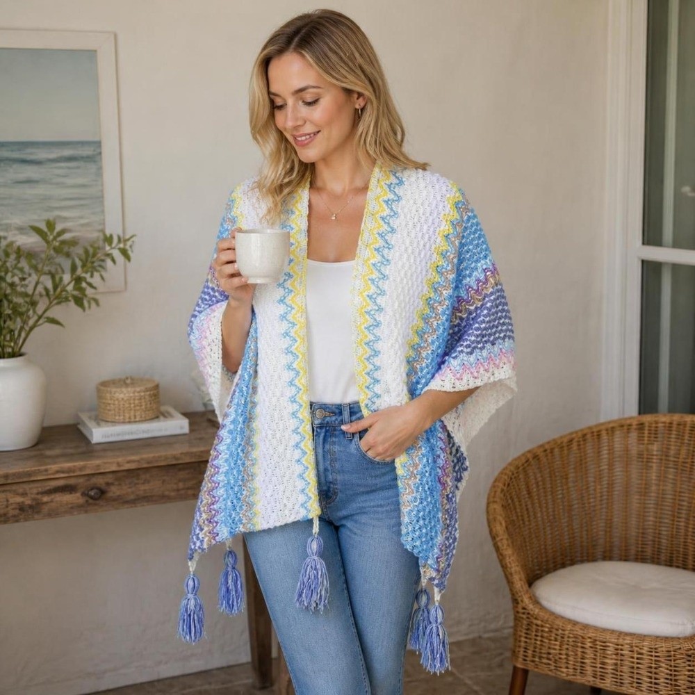 Retro Striped Pattern Knit Pon - Ethnic Fashion Wear For Women ulasan dan harga