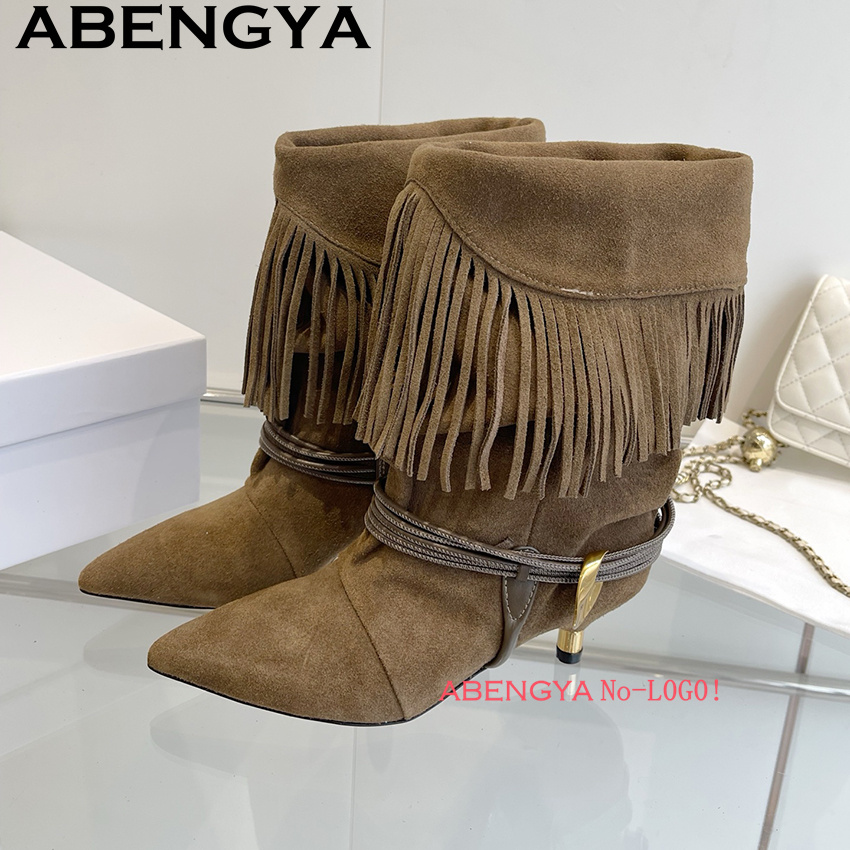 Suede Leather Edge Tassel Desi - Ethnic Fashion In ulasan dan harga
