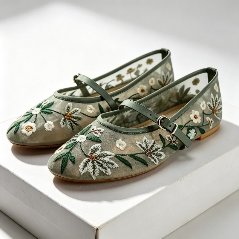 Mesh Embroidered Leisure Balle - Ethnic Fashion Brand ulasan dan harga