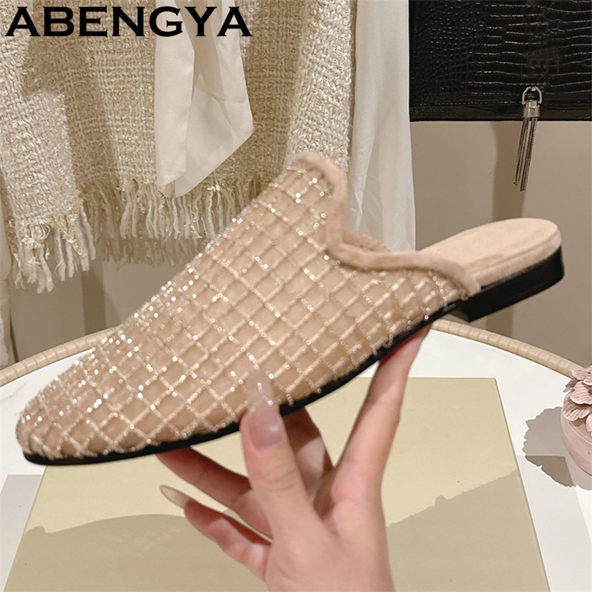 Shiny Lace Mesh Round Toe Flat - Ethnic Fashion In ulasan dan harga