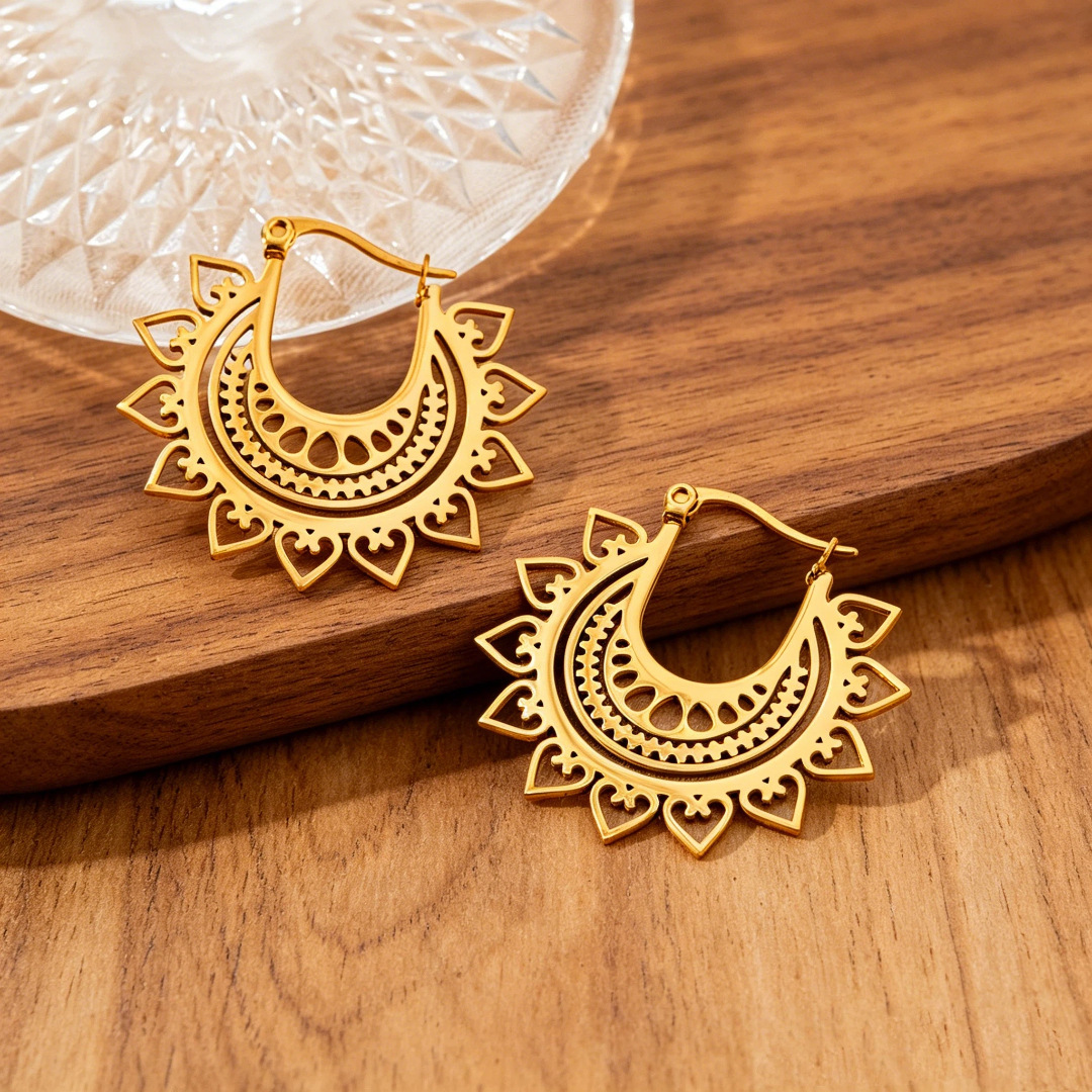 Bohemian Hollow Circular Gold  - Ethnic Fashion Trends 2026 ulasan dan harga
