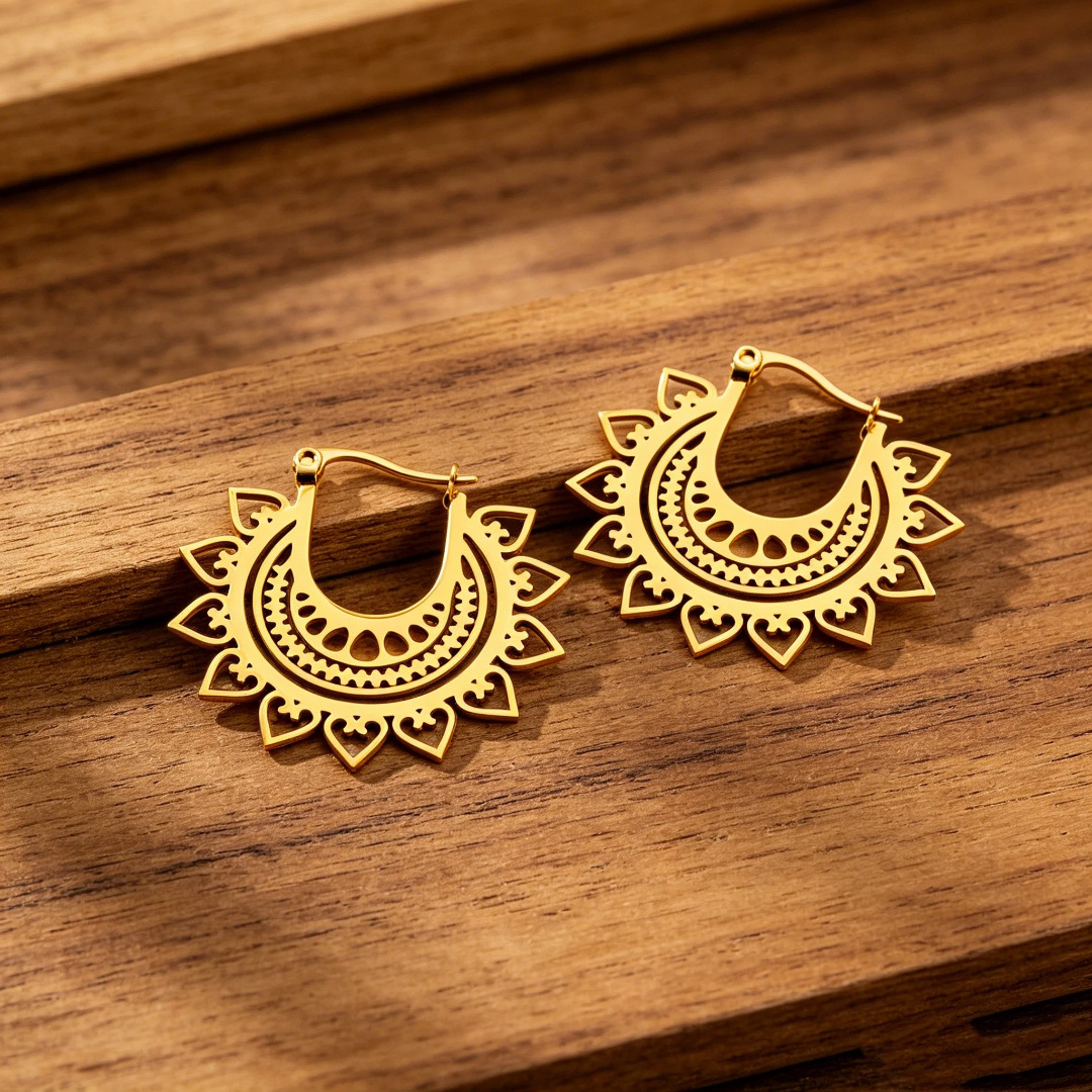 Bohemian Hollow Circular Gold  - Ethnic Fashion Trends 2026 ulasan dan harga