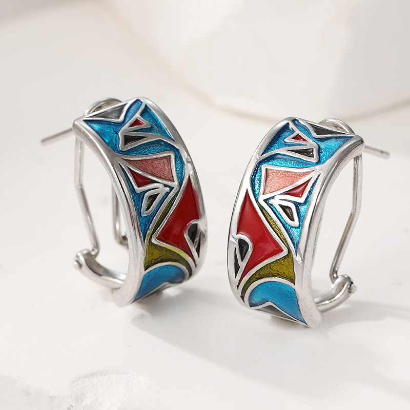 Ethnic Silver Color Enamel Hoo - Ethnic Fashion Wear For Women ulasan dan harga