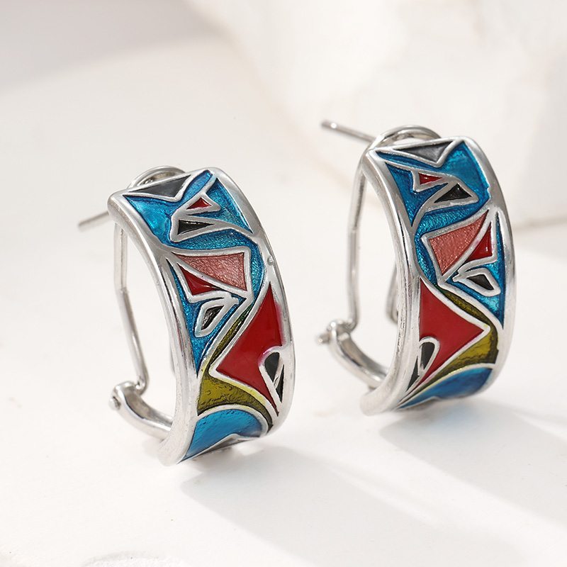 Ethnic Silver Color Enamel Hoo - Ethnic Fashion Wear For Women ulasan dan harga