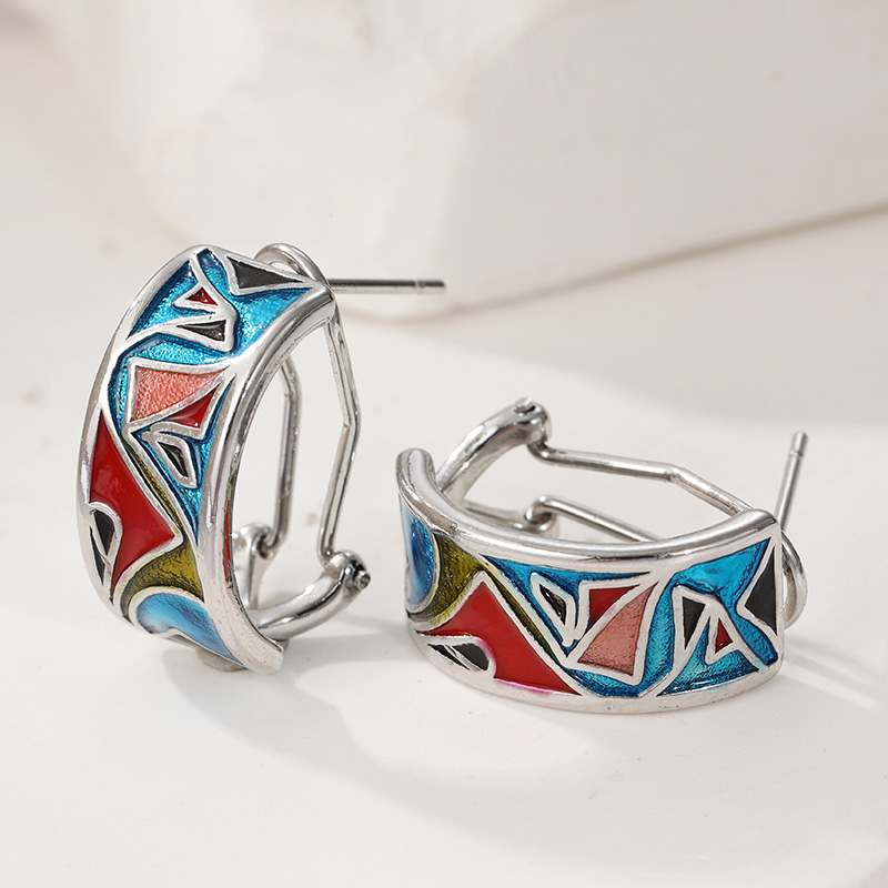 Ethnic Silver Color Enamel Hoo - Ethnic Fashion Wear For Women ulasan dan harga