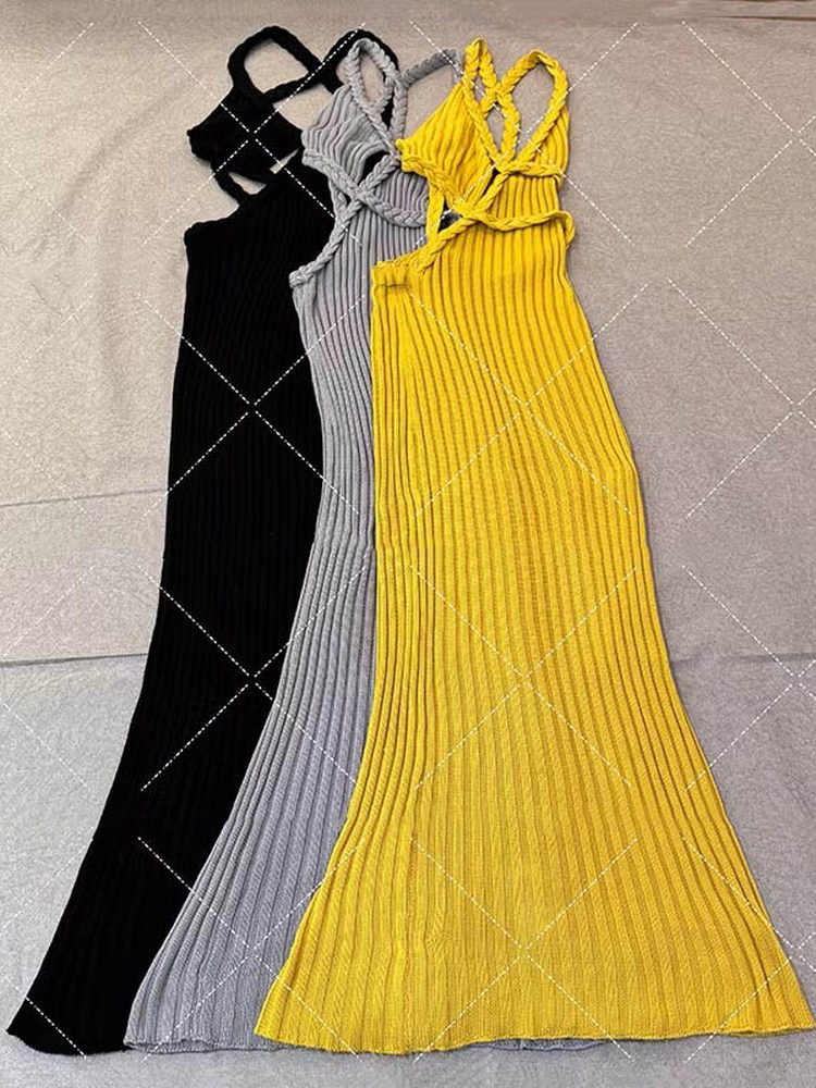 Sexy Knitted Backless Dress Wo - Ethnic Fashion Trends 2026 ulasan dan harga