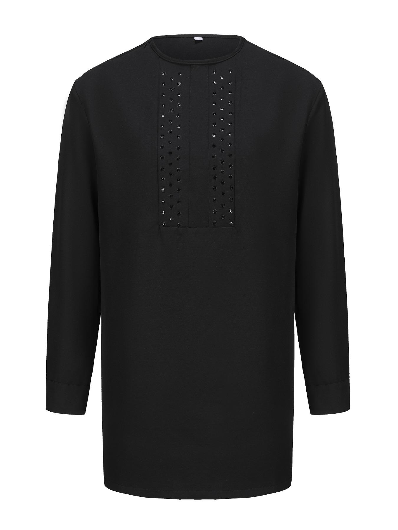 Men's Black round Neck African - Ethnic Style ulasan dan harga