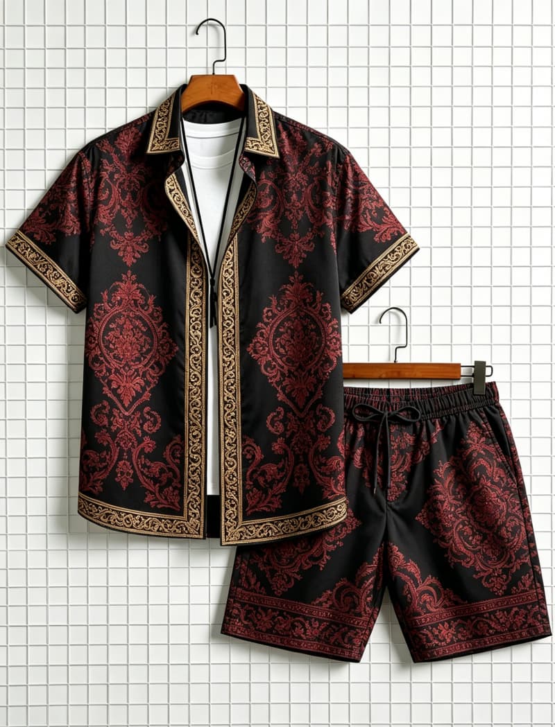 Men's ethnic border printed sh - Ethnic Style ulasan dan harga