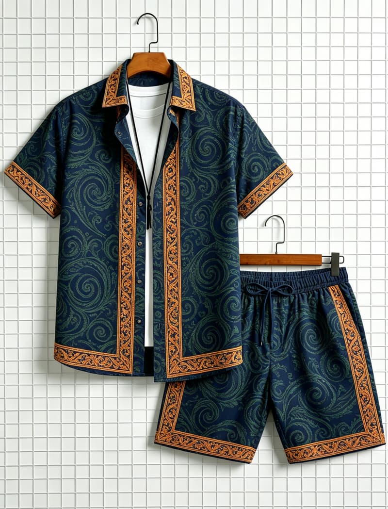 Men's ethnic border printed sh - Ethnic Style ulasan dan harga