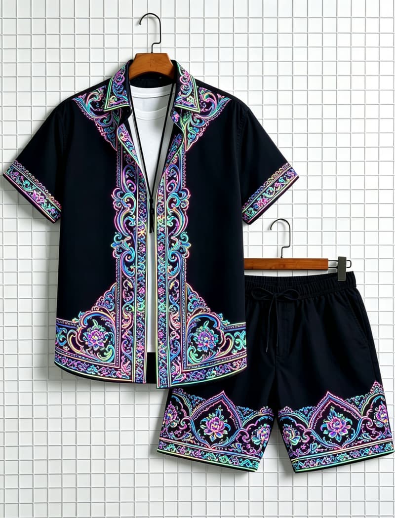 Men's ethnic border printed sh - Ethnic Style ulasan dan harga