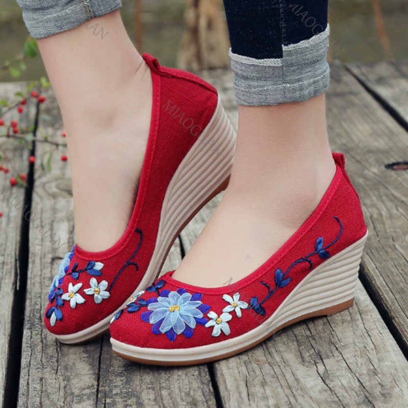 Embroidered Women Comfort Wedg - Ethnic Fashion In ulasan dan harga