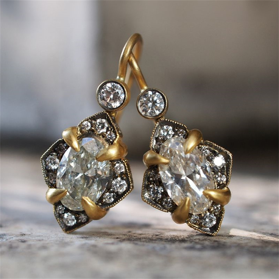 Vintage Inlaid White CZ Dangle - Ethnic Fashion Wear For Women ulasan dan harga